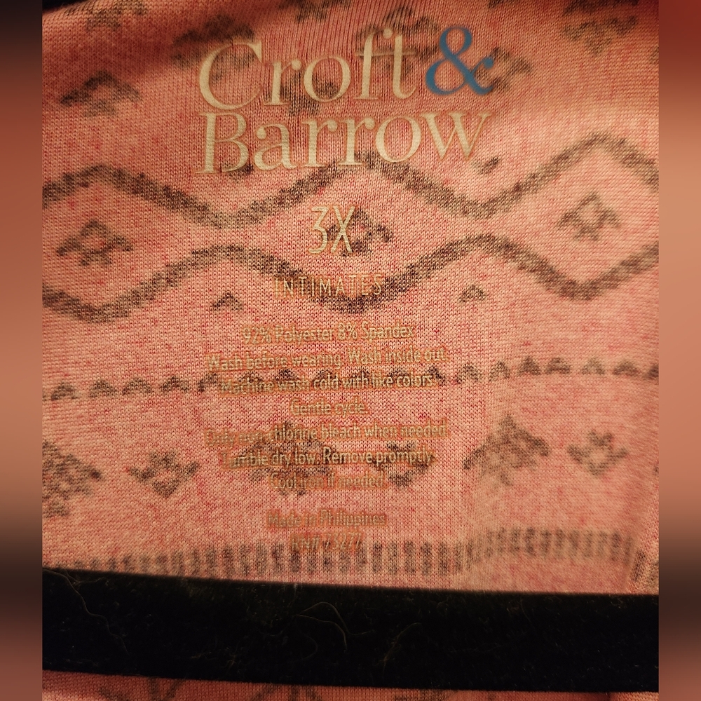 Croft & Barrow Red and Black Patterned Nightgown Size 3X - Picture 3 of 3